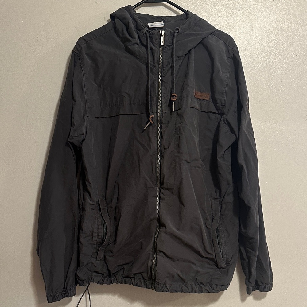 Men's Charcoal Grey Hooded Windbreaker
